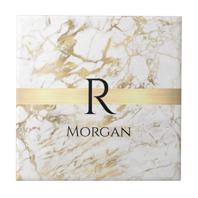 Carreau Wh & Gold Marble Gold Bar, do-it-yourself Nom Noir (Devant)