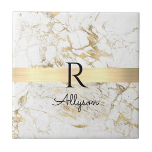 Carreau Wh & Gold Marble Gold Bar, do-it-yourself Nom Noir