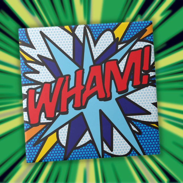 Carreau WHAM Fun Retro Comic Book Pop Art (WHAM Fun Retro Comic Book Pop Art Tile)