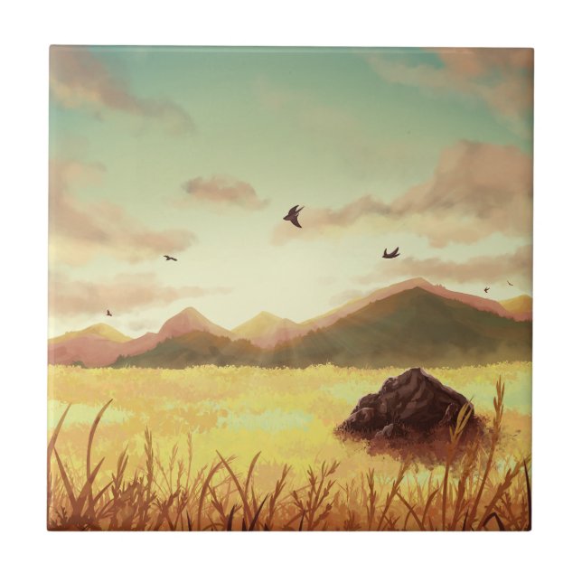 Carreau Wheat fields at sunrise (Devant)