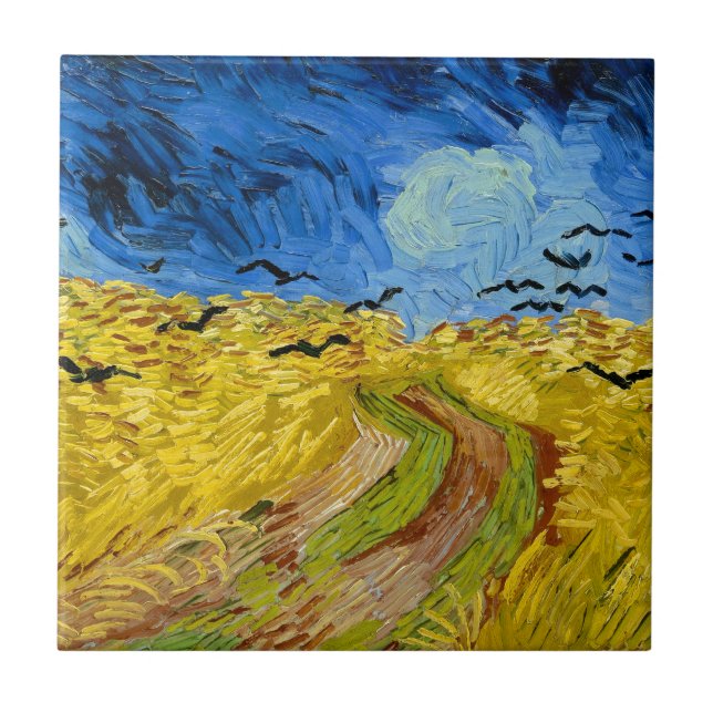 Carreau Wheatfield with crows - Vincent Van Gogh (1890) (Devant)