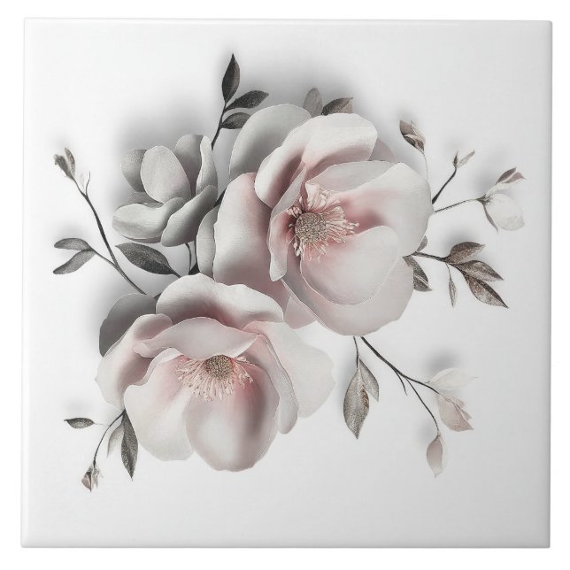 Carreau White Blush 3 D Flower (Devant)