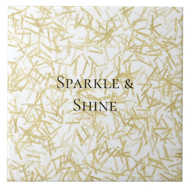 Carreau White Gold Glam Glitzy Sparkle Christmas (Devant)