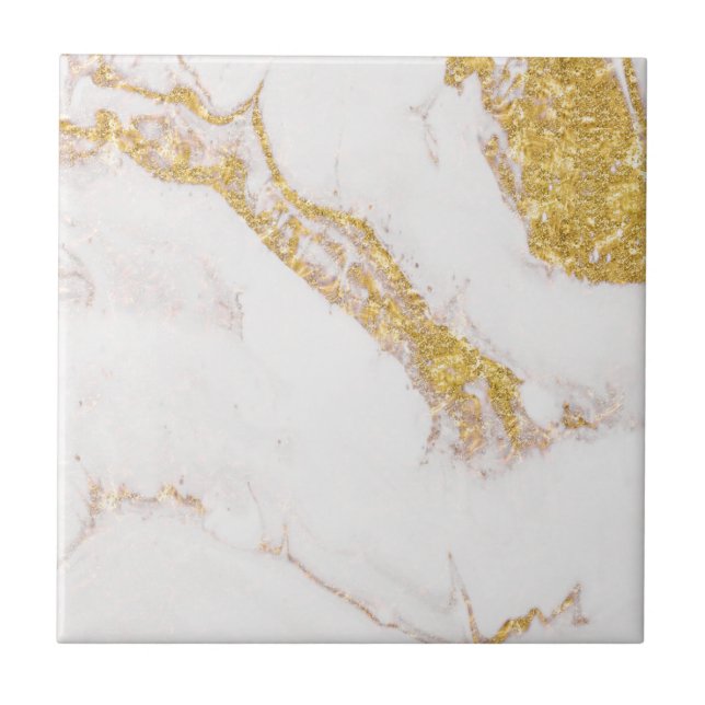 Carreau White gold glitter marble (Devant)