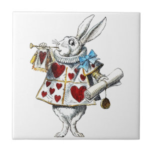 Carreau White Rabbit Alice Wonderland Hearts Fourre-tout
