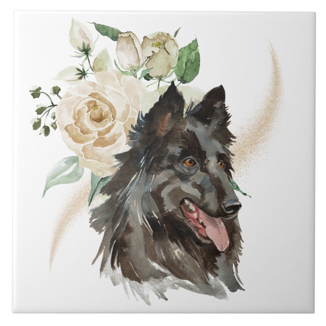 Carreau White Rose Bouquet Belgian Tervuren (Devant)