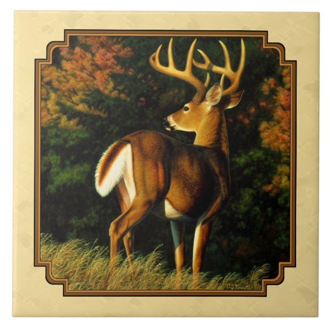 Carreau Whitetail Deer Monster Buck Yellow (Devant)