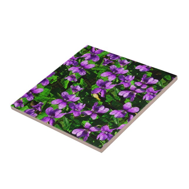 Carreau WI State Flower Bois Violet mosaïque (Côté)