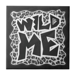 Carreau Wild Me Leopard blanc et noir