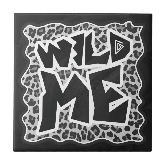 Carreau Wild Me Leopard blanc et noir (Devant)