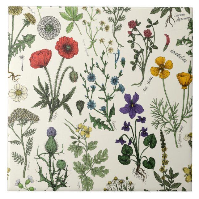 Carreau Wildflowers collage (Devant)