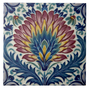 Carreau William De Morgan Fleur orientale