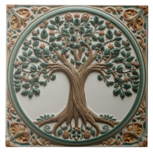 Carreau William Morris arbre de vie Vintage préraphaélite