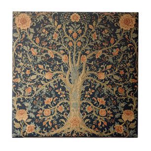 Carreau William Morris Arbre de Vie Vintage Préraphaélite