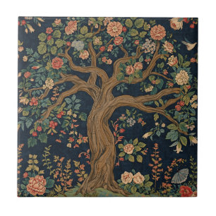 Carreau William Morris Arbre de Vie Vintage Préraphaélite