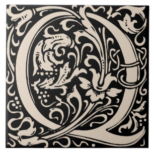 Carreau William Morris Art Nouveau Alphabet Feuille Q
