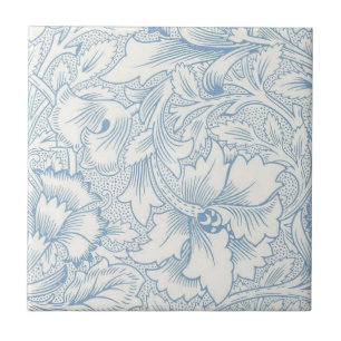 Carreau William Morris, Art Nouveau Elegant Bleu Acanthus