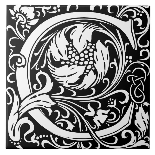 Carreau William Morris Arts et artisanat Lettre monographi (Devant)