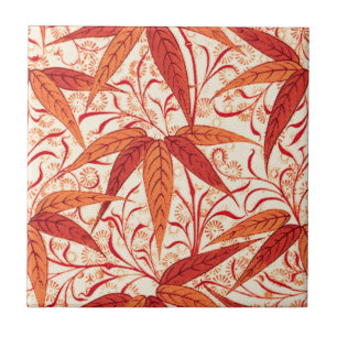 Carreau William Morris Bamboo Print, Mandarin Orange