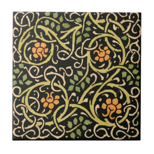 Carreau William Morris Black Floral Art