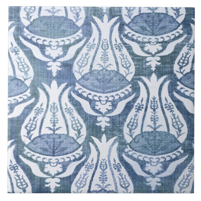 Carreau William Morris Bleu Motif Floral Classique (Devant)
