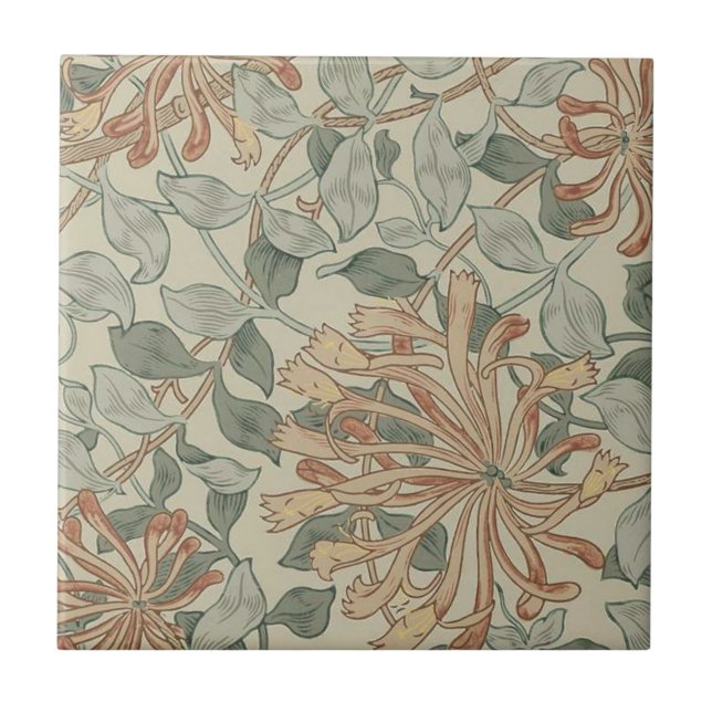 Carreau William * Morris Botanique Rose Vert | (Devant)
