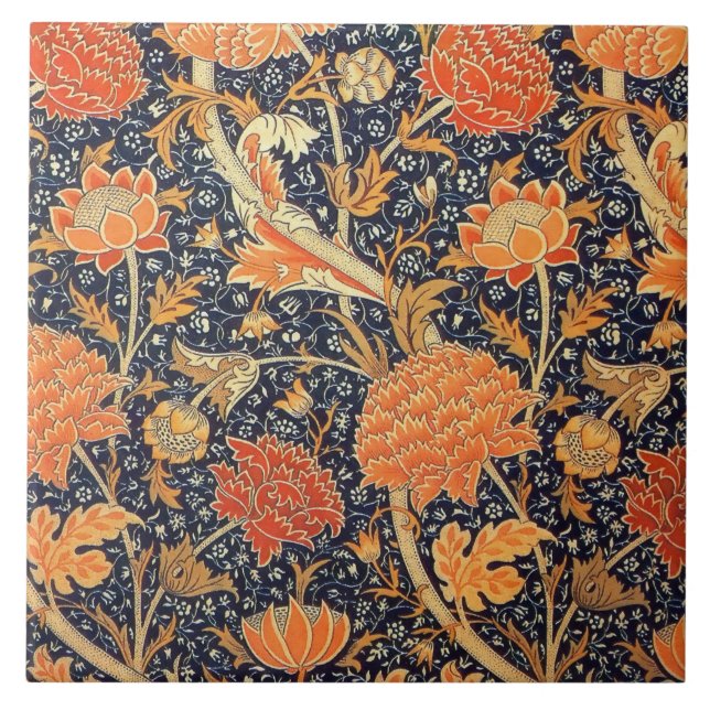 Carreau William Morris Cray Floral Art Nouveau Motif (Devant)