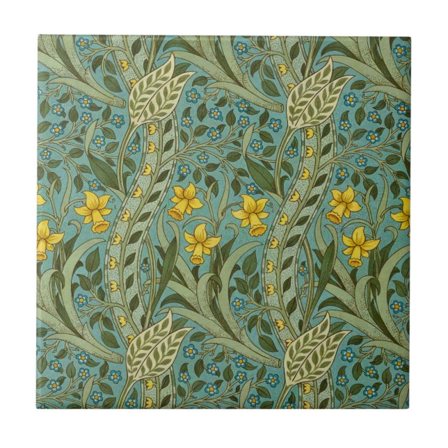 Carreau William Morris Daffodil Motif Floral Classique (Devant)