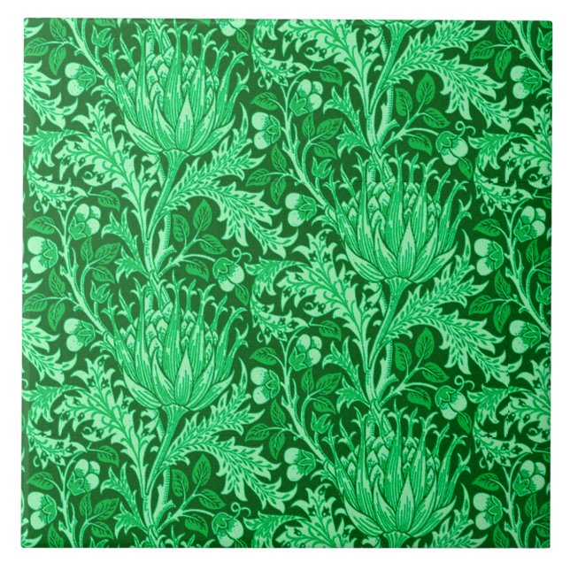 Carreau William Morris Damask, Emerald Green (Devant)