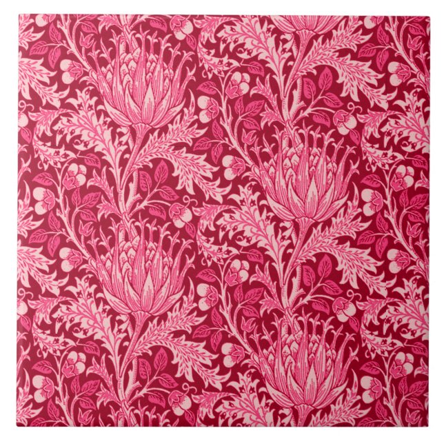 Carreau William Morris Damask, Fuchsia Pink (Devant)