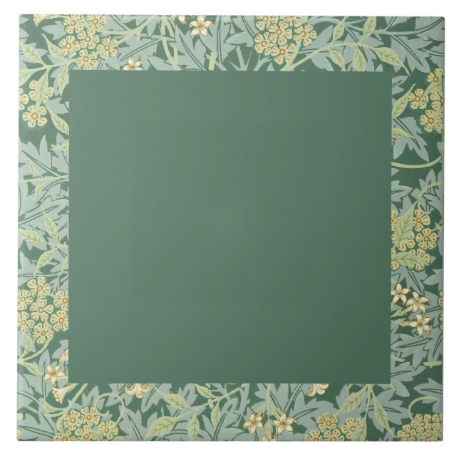 Carreau William Morris, Dark Green et Jasmine Motif, (Devant)