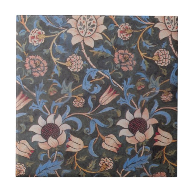 Carreau William Morris Evenlode Textile Floral Art (Devant)