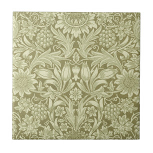 Carreau William Morris Fleur verte tournesol