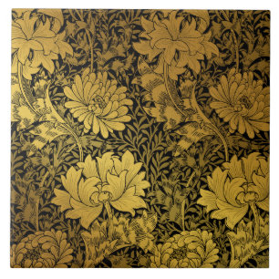 Carreau William Morris Floral Black et Or