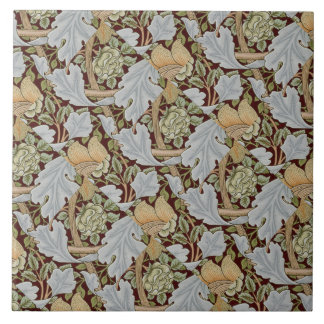 Carreau William Morris Floral Fleur Blanche Rouge Vintage