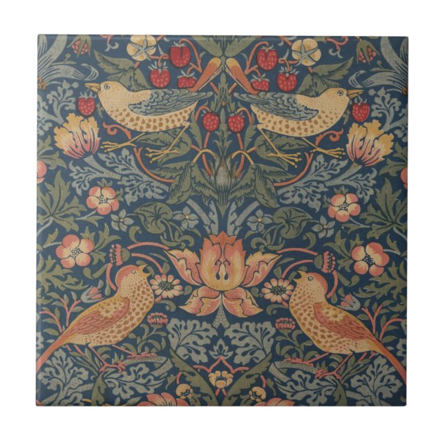 Carreau William Morris Fraise Voleurs Oiseaux (Devant)