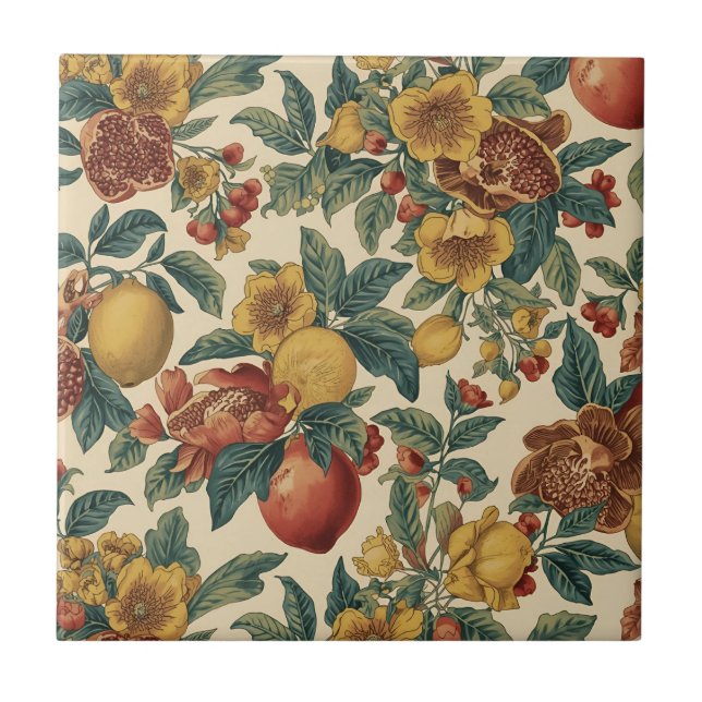Carreau William Morris Fruit Grenade motif floral (Devant)