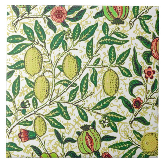 Carreau William Morris Fruits exotiques, jaune citron (Devant)