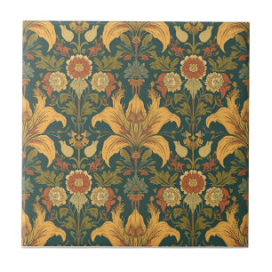 Carreau William Morris Golden Lily Vintage Préraphaélite