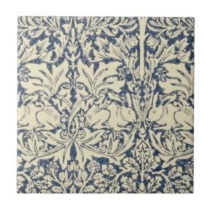 Carreau William Morris, gris bleu, motif, Art nouveau, vin