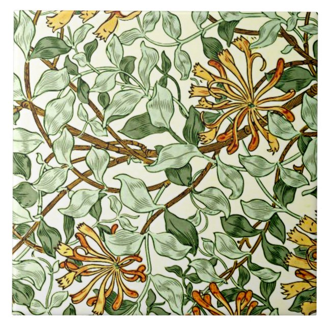 Carreau William Morris - Honeysuckie vert et or l (Devant)