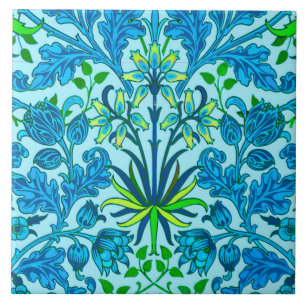 Carreau William Morris Hyacinth Imprimer, Cerulean Blue