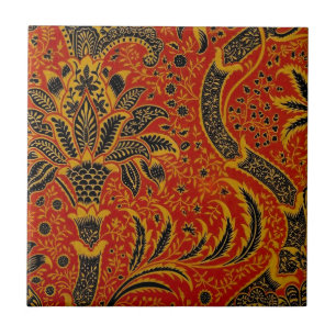 Carreau William Morris Inde Floral rouge