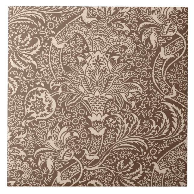 Carreau William Morris Indian, Taupe Tan et Beige (Devant)