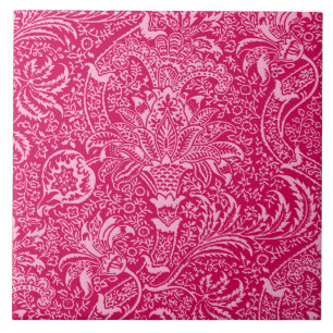 Carreau William Morris indien, rose fuchsia profond