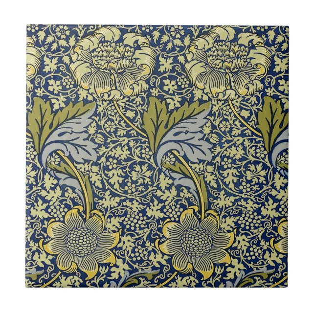 Carreau William Morris Kennet Fond d'écran Floral Bleu (Devant)