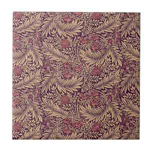 Carreau William * Morris Larkspur Floral Gold Bourgogne