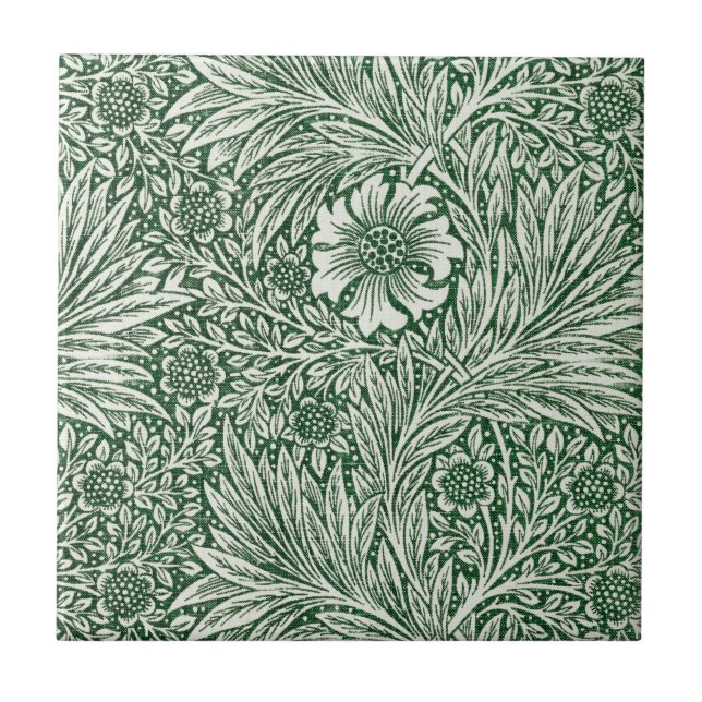 Carreau william morris marigold fleurs vertes (Devant)