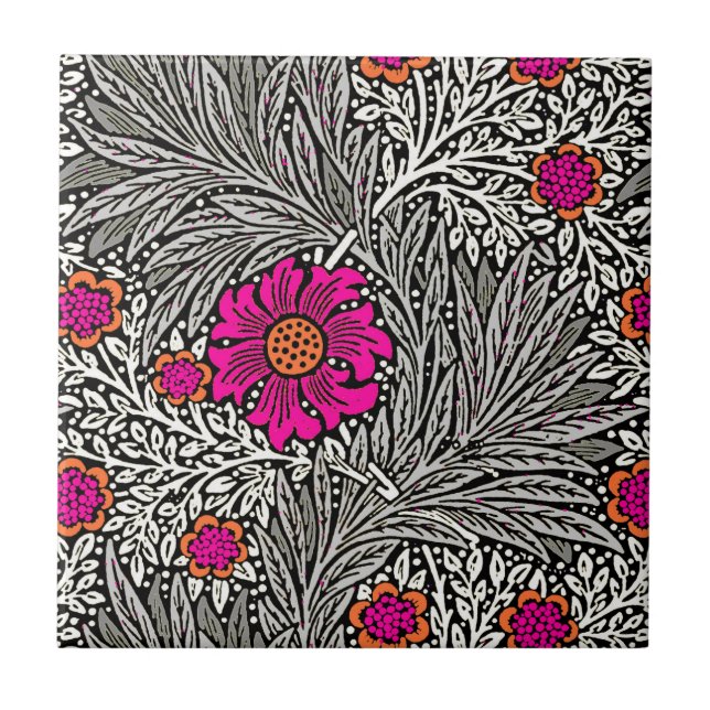 Carreau William Morris Marigold, Grey / Grey et Blanc (Devant)