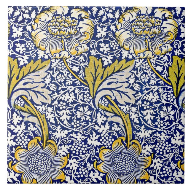 Carreau William Morris motif floral vintage (Devant)